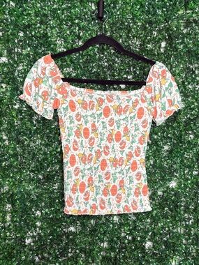 Walt Disney World Vault Collection 50 Orange bird Smocked Off-Shoulder Blouse